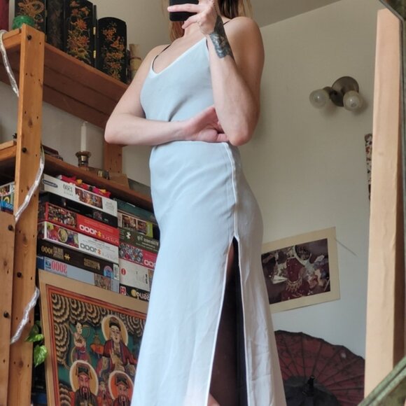 Vintage side slit open back reversible black and white dress - S - Picture 8 of 9